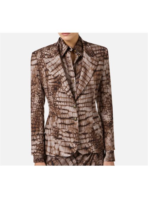 ALLIGATOR PRINT JACKET ELISABETTA FRANCHI | GI20761E2644 cacao
